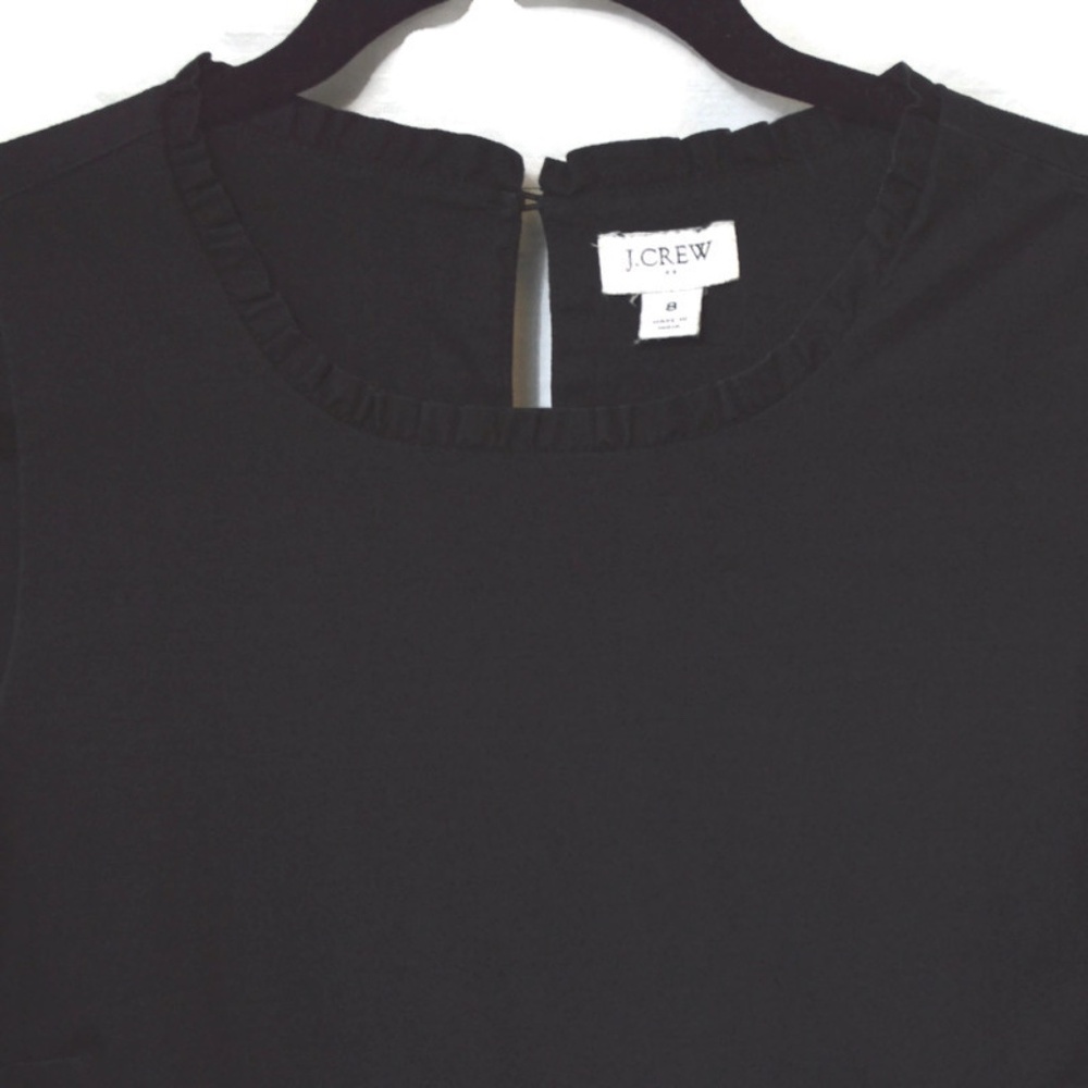 J.Crew Sleeveless Tiered Ruffle Neck Dress Size 8 Cotton Poplin, Pockets, Lined - Picture 8 of 11